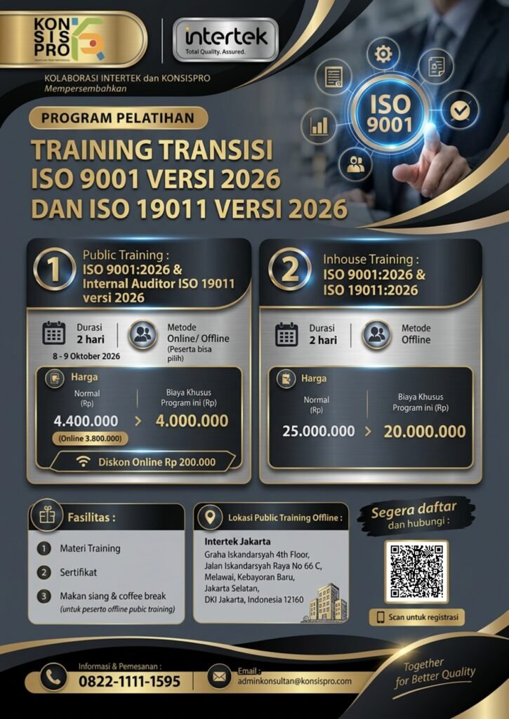 TRAINING TRANSISI ISO 9001 VERSI 2026 DAN ISO 19011 VERSI 2026